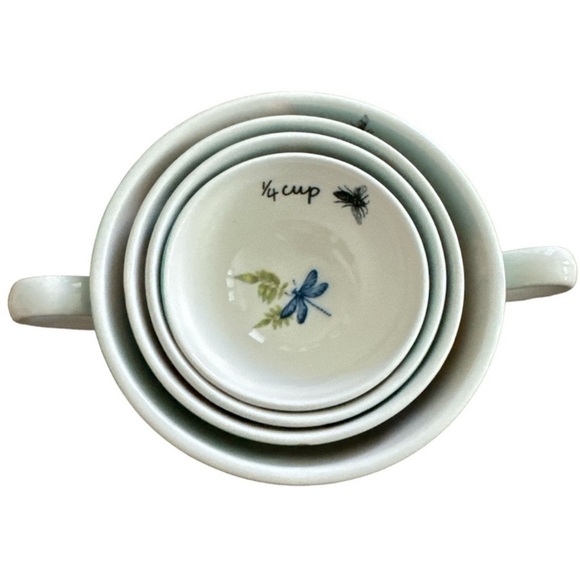 Anthropologie Lou Rota Mother Nature Floral Measuring Cups Set of 4 New With Tag - Picture 2 of 12